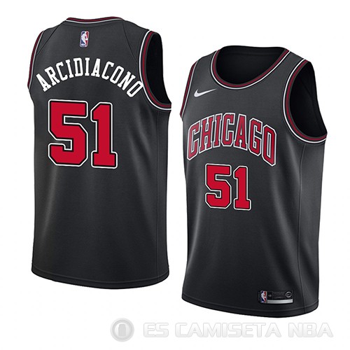Camiseta Ryan Arcidiacono #51 Chicago Bulls Statement 2018 Negro - Haga un click en la imagen para cerrar